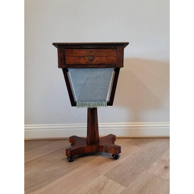 Early 19th Century English Regency Period Sewing Table For Sale - Image 4 of 11