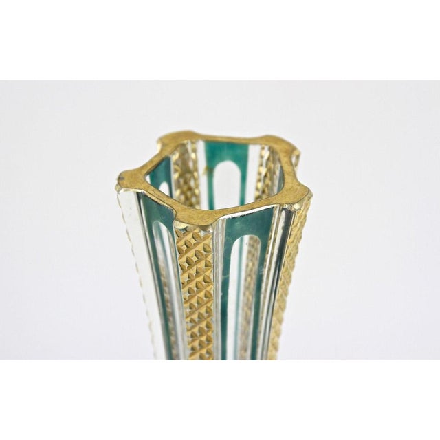 20th Century Murano Glass Vase with Green and Gilt Accents, Italy, 1930s For Sale - Image 4 of 18