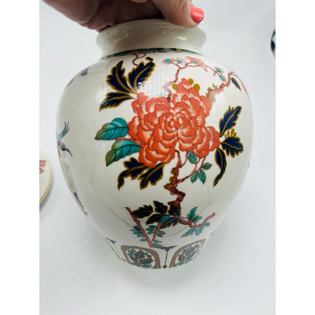 Ceramic Vintage Chinoiserie Jar For Sale - Image 7 of 9