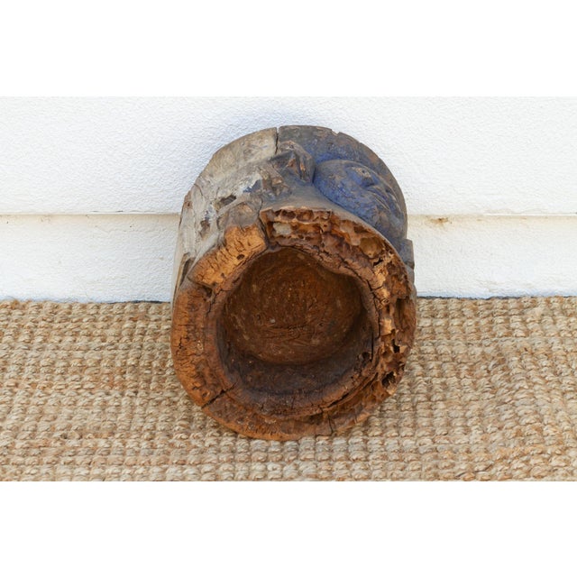 Brown Antique Yoruba Ceremonial Pedestal Stool For Sale - Image 8 of 9