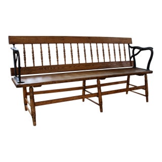 Late 19th Century Antique Reversible Train Depot Bench For Sale