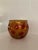 Glass Vintage Amber With Red Polkadot MCM Art Glass Rose Bowl For Sale - Image 7 of 7