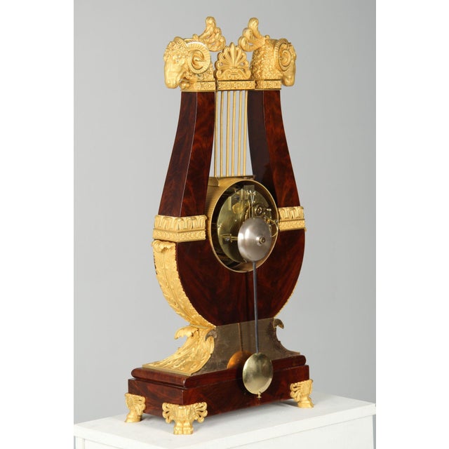 Antique Lyre Mantel Clock, 1825 For Sale - Image 14 of 16