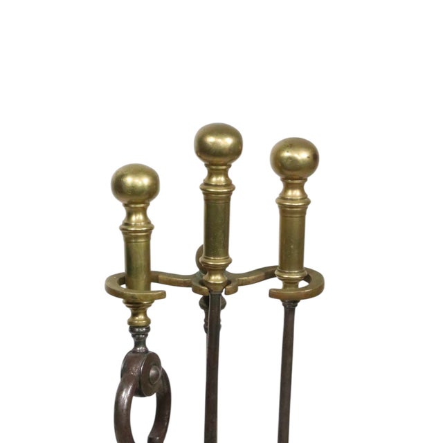 Metal Antique Fireplace Tool Set For Sale - Image 7 of 12