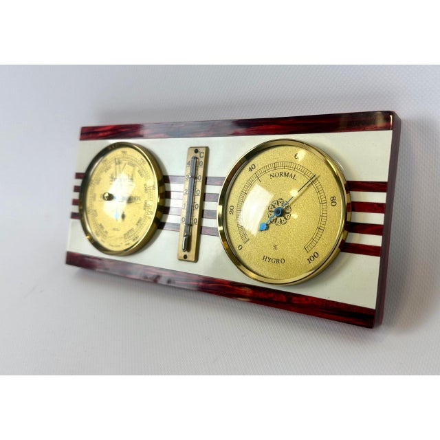 Mid-Century German Weather Station, 1980s, in Very Good conditions. Designed 1980 to 1989 This piece has an attribution...