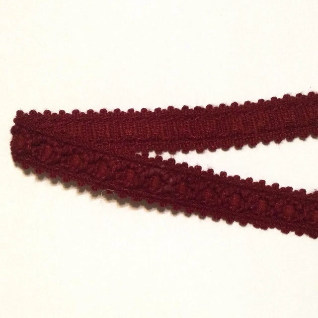 Traditional 1980s Ruby/Burgundy Red Braid Textile Trim (T-141 - E-146/16) For Sale - Image 3 of 5