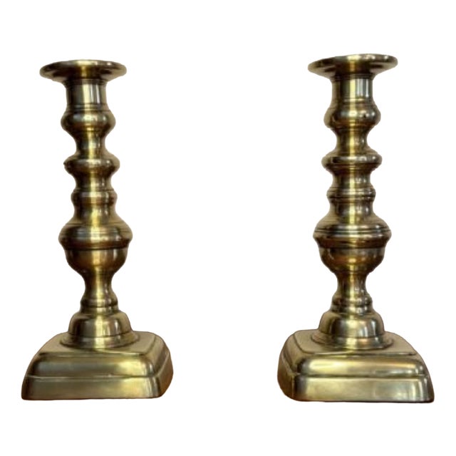 Brass Candlesticks, 1860, Set of 2 For Sale