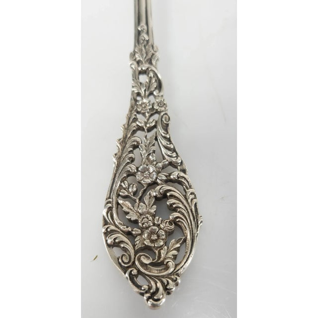Dominick & Haff Late 19th Century Sterling Silver Dominick & Haff Salad Servers - 2 Piece Set For Sale - Image 4 of 12