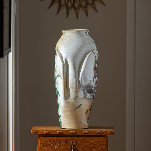 1990s Monumental Sculptural Studio Pottery Vessel, Attributed to Rodney Mott For Sale - Image 5 of 17
