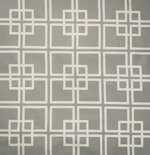Designer Vicki Payne Free Spirit Woodsmoke Gray Chinoiserie Chippendale Fretwork Lattice Trellis Fabric Sample