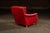 Animal Skin Vintage Tufted Leather Lounge Chair in Candy Apple Red For Sale - Image 7 of 14