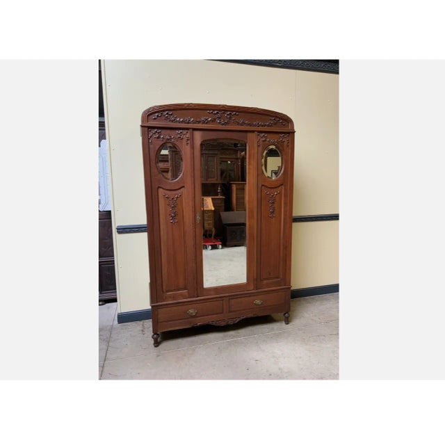Antique Art Nouveau Wardrobe, 1890s For Sale - Image 10 of 10