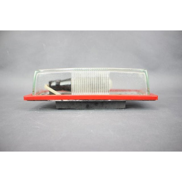 Space Age Wall Lamp with Red Plastic and Glass, Czechoslovak, 1970s For Sale - Image 3 of 11