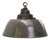 Vintage Industrial Brown Enamel and Cast Iron and Brass Pendant Light For Sale