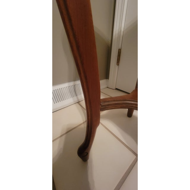 1940's French Louis XV Style Accent Tables With Floral Marquetry Inlay Top - A Pair For Sale - Image 16 of 16