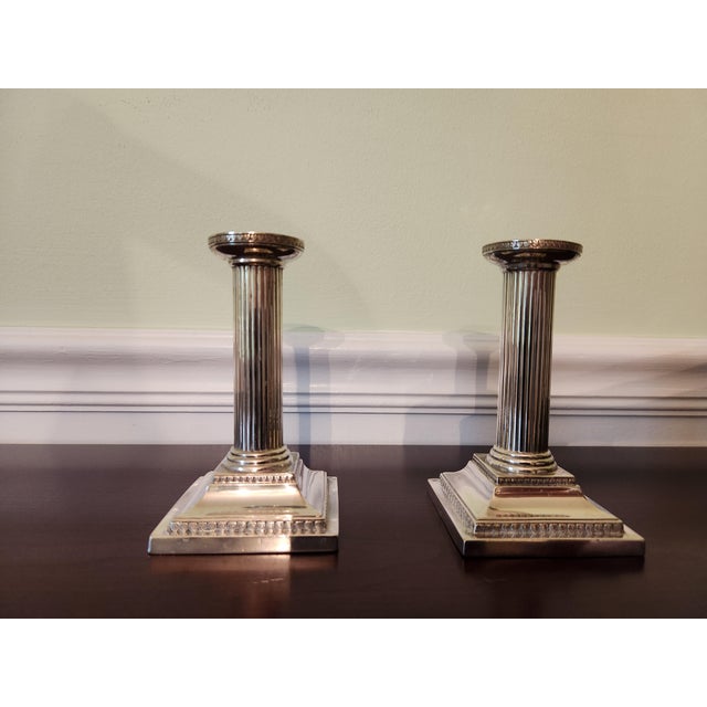 Silver A Pair of Sterling Silver Candlesticks, Early to Mid 20th Century For Sale - Image 8 of 8