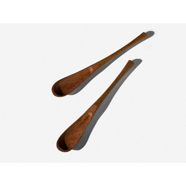 Mid-Century Modern Pair of Jens Quistgaard Danish Teak Salad Servers For Sale - Image 3 of 7