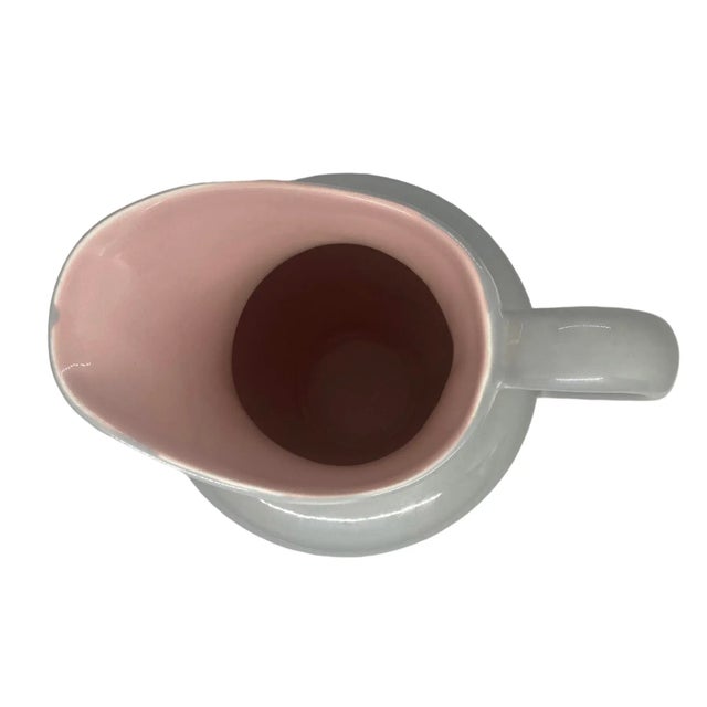 Gray Early 20th Century S. Fielding & Co. English Art Deco Style Crown Devon Gray & Pink Pitcher Pattern A544 For Sale - Image 8 of 12