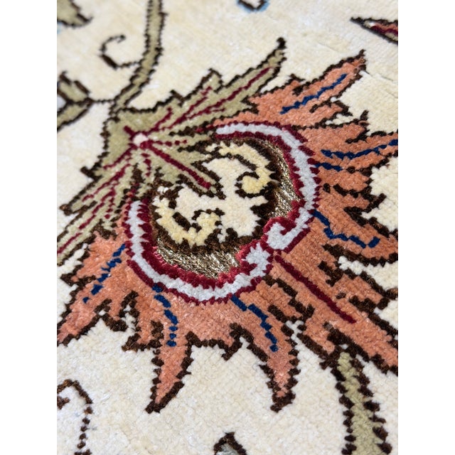 Pasargad DC Fine Hand Knotted Turkish Pure Silk Hereke Rug For Sale - Image 13 of 14