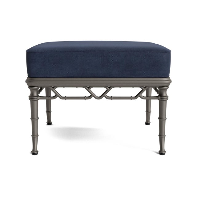 Brown Jordan Brown Jordan Calcutta Ottoman, Mica frame with Fusion Neptune fabric For Sale - Image 4 of 11