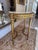 A French Louis XVI–style oval guéridon in carved giltwood with an inset onyx-marble top. Late 19th century. The oval stone...