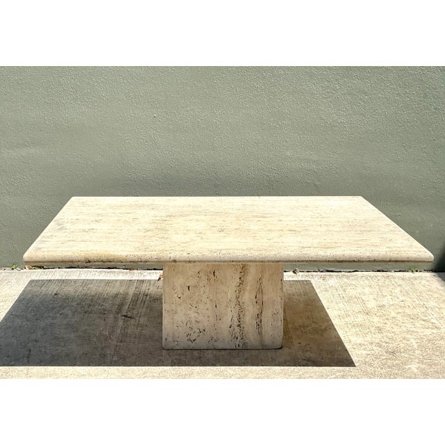 Vintage Italian Travertine Coffee Table For Sale - Image 9 of 12