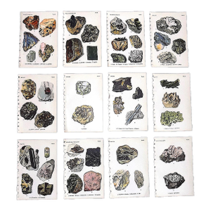 Authentic Antique 1916 Mineral Lithographs - Set of 12