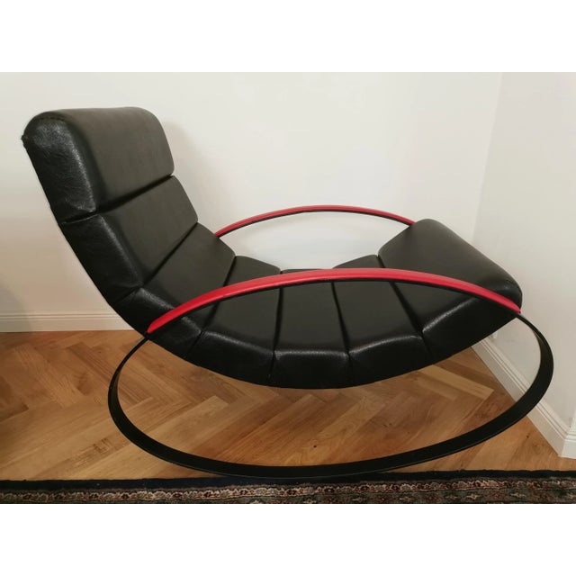 Textile Vintage Space Age Ellipse Rocking Chair, 1970s For Sale - Image 7 of 9