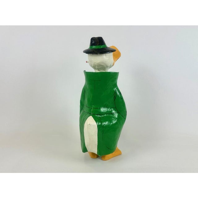 1960s Vintage Hand-Painted Paper Mâché Detective Duck, 1960s For Sale - Image 5 of 11