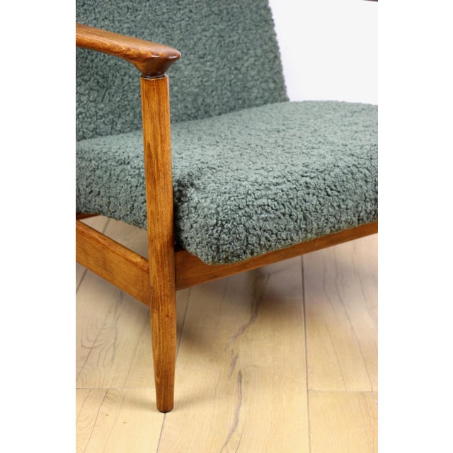 GFM-142 Chair in Olive Fleshy Bouclé attributed to Edmund Homa, 1970s For Sale - Image 6 of 12