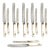 Victorian English Mother-of-Pearl Coat of Arms Knives, Set of 12 For Sale