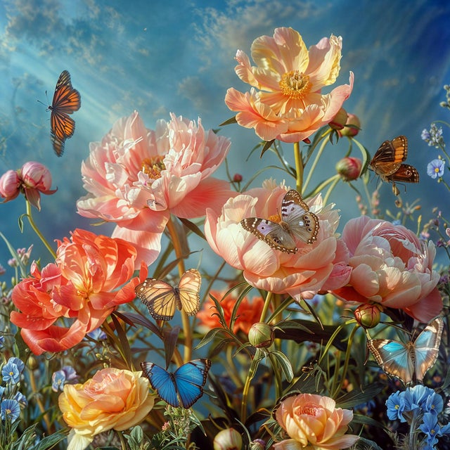 "Butterfly Garden 5" Contemporary Original Still Life Photograph by Michael Filonow For Sale