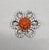 Metal Vintage 1950s Signed Kramer Carved Faux-Coral & Clear Rhinestone Brooch For Sale - Image 7 of 7