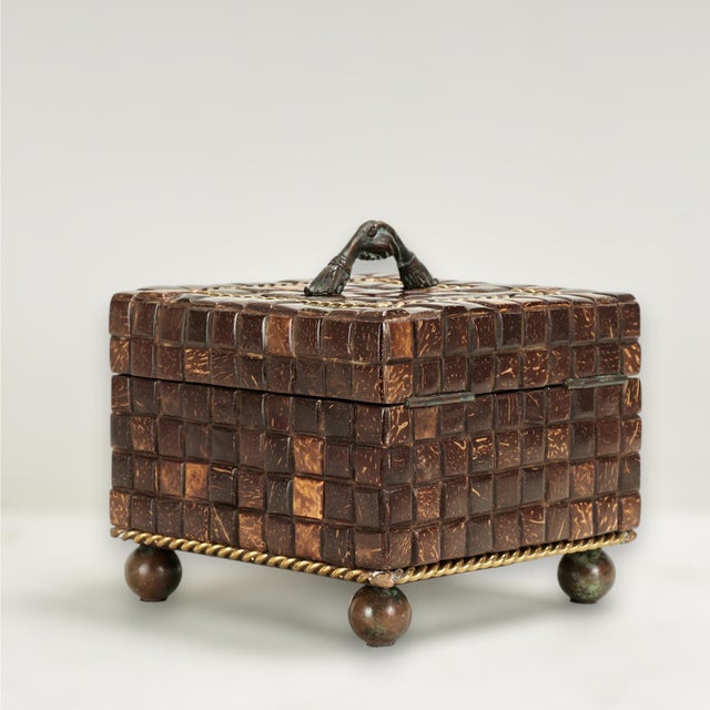 Vintage Coconut Shell Box For Sale - Image 4 of 11