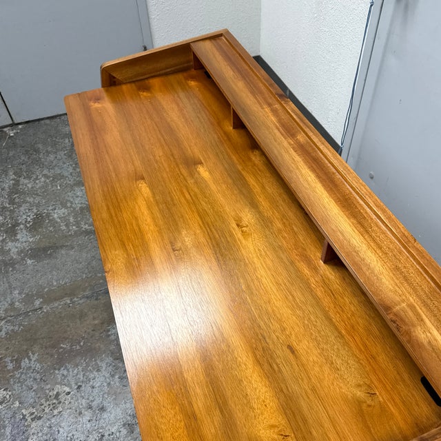 Cb2 Drommen Acacia Wood Desk For Sale - Image 11 of 12