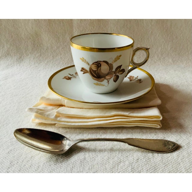 1960s Royal Copenhagen Brown Rose Breakfast Set For Sale - Image 14 of 18