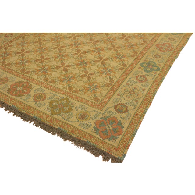 Tribal Soumak Beige/Brown Wool Rug - 7'6'' X 10'3'' For Sale - Image 4 of 10
