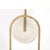 Mid 20th Century Mid-Century Brass Arch Floor Lamp W/ Textured Glass Medallion & White Marble For Sale - Image 5 of 13
