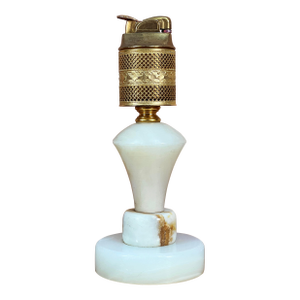Vintage C.1930's Evans Gold Gilt & Alabaster Art Deco Table Lighter
