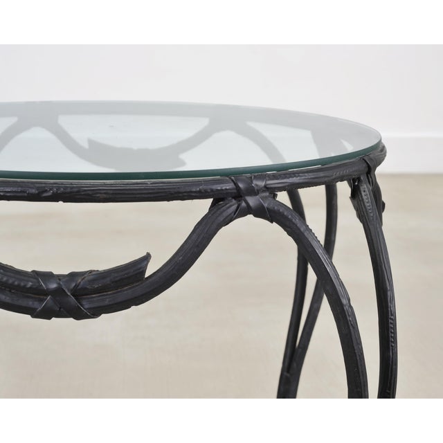 Rose Tarlow Style Twig Iron Faux Bois Garden Drinks Table For Sale - Image 14 of 18