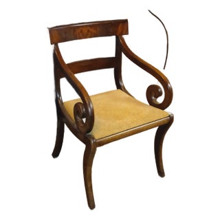 Antique Early 1800s English Regency Mahogany Armchair For Sale
