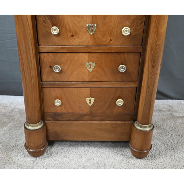 Brown Late 19th Century Empire Walnut Living Room Cabinet For Sale - Image 8 of 18