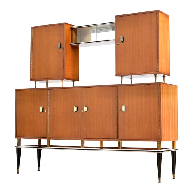 Vintage 1950s Italian Buffet Liquor Cabinet For Sale