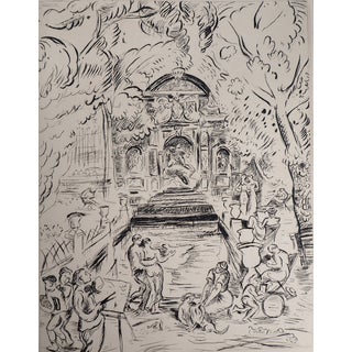 Othon Friesz, Luxembourg Garden: The Fountain of Marie of Medici, 1937, Engraving For Sale