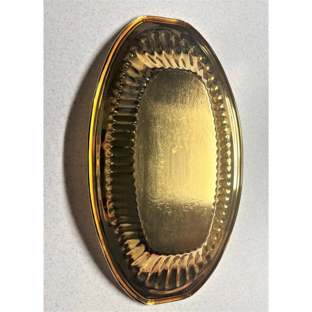 Vintage Gold Bread Tray or Cookies or Crackers For Sale - Image 9 of 11