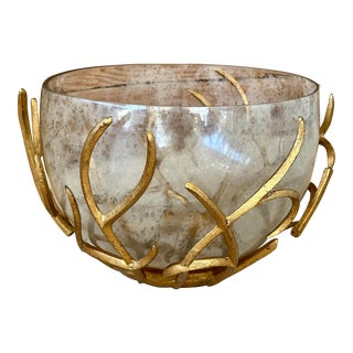 John Richard Gold Branch-Encased Glass Bowl For Sale