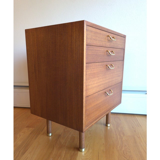 Mid-Century Modern 1960s Harvey Probber Mid Century Mahogany and Brass 4 Drawer Dresser Chest For Sale - Image 3 of 7