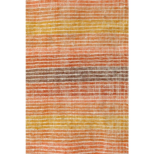 Hand-Knotted Reversible Natural White Shag Moroccan Wool Rug With Sunrise Stripe Back 5x8' For Sale - Image 10 of 13