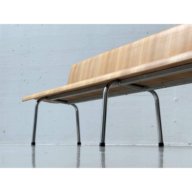Bench in Laminated Beechwood with Tubular Steel Frame, 1960s For Sale - Image 9 of 18