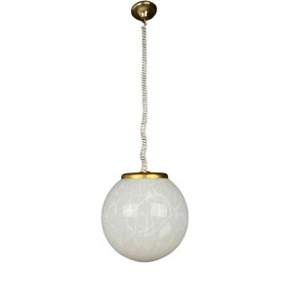 Classic White Murano Pendant Lamp, Italy, 1970s For Sale